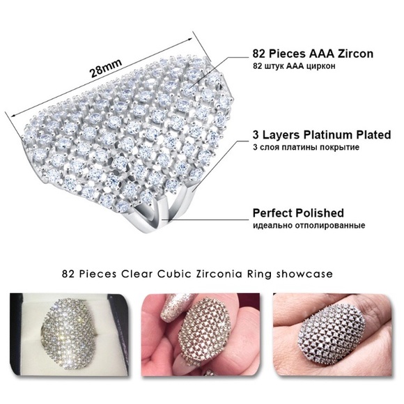 Boho Mesh Silver CZ Knuckle Ring NEW! - Picture 4 of 4